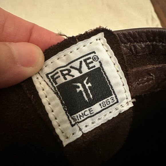 FRYE Veronica Short Boots Dark Brown Leather Motorcycle Rider - Picture 8 of 12